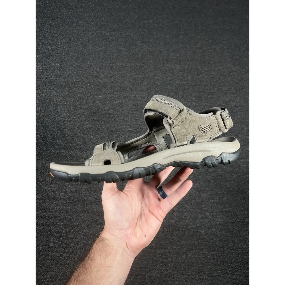 Teva Hudson Bungee Cord Sandals Mens 9 Gray Beige Suede Casual Hiking Gorpcore - Picture 4 of 10